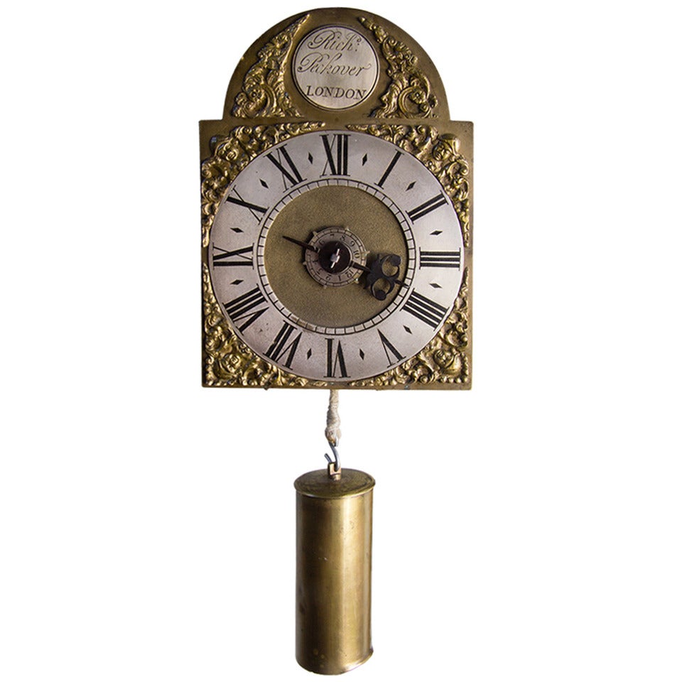 Small Verge Lantern Wall Clock, Signed Richard Peckover For Sale