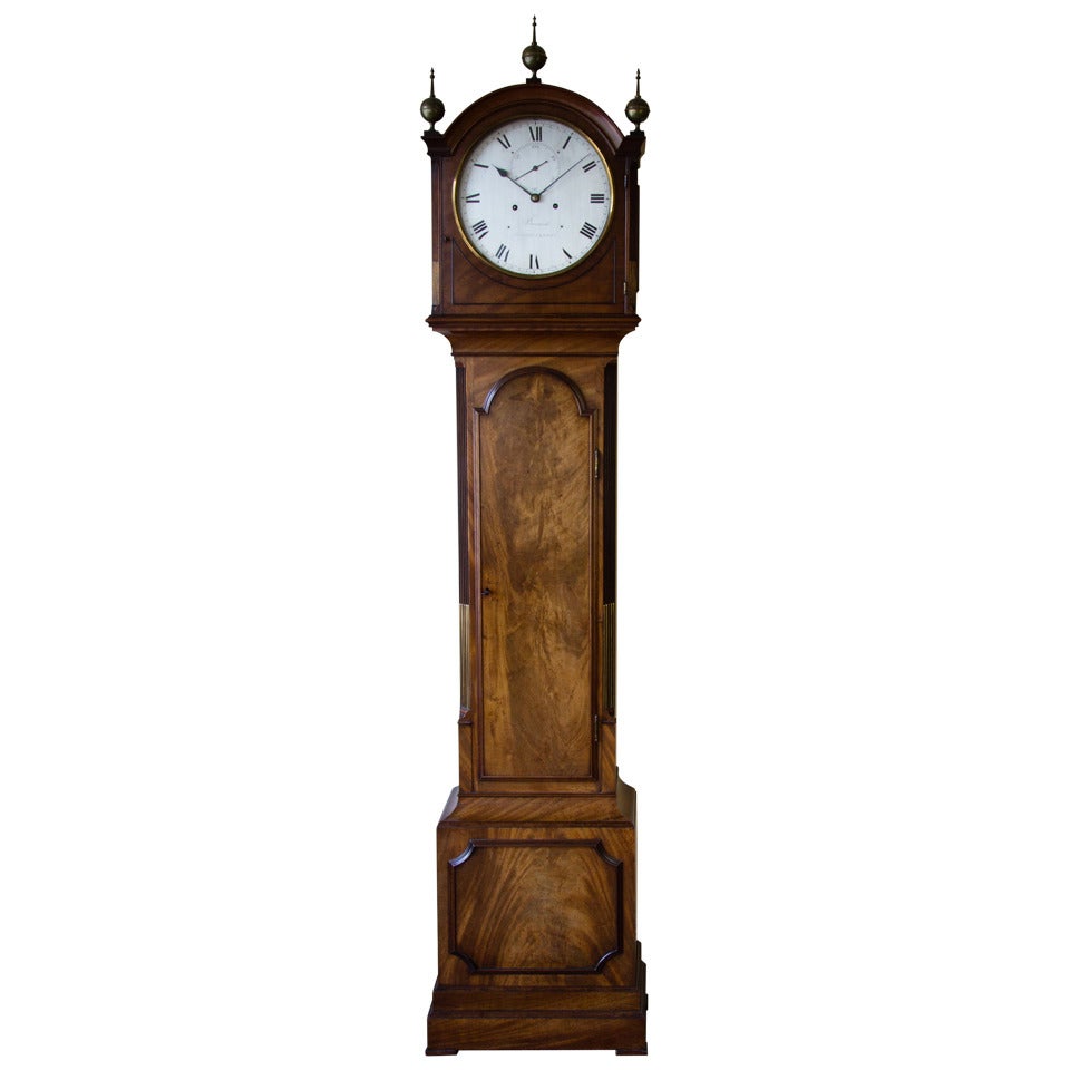Mahogany Longcase Clock Signed And Numbered 752, Barraud’s, Cornhill, London. For Sale