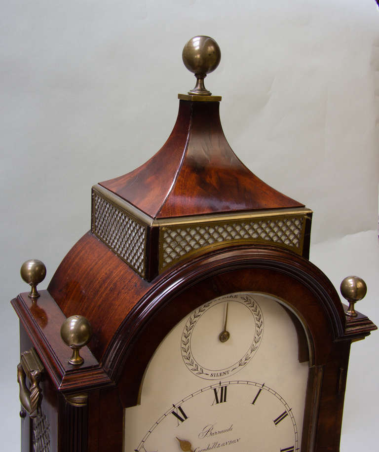 Quarter Chiming Bracket Clock Signed Barrauds, Cornhill London In Excellent Condition For Sale In Kent, GB