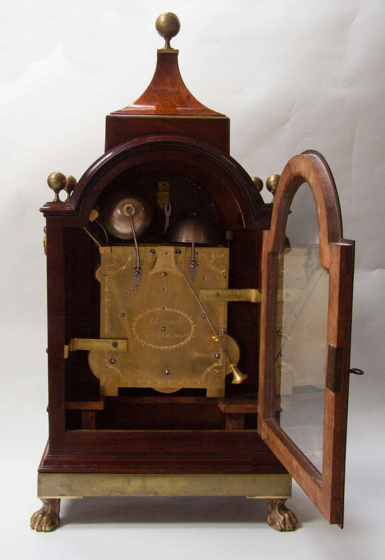 Quarter Chiming Bracket Clock Signed Barrauds, Cornhill London For Sale 1