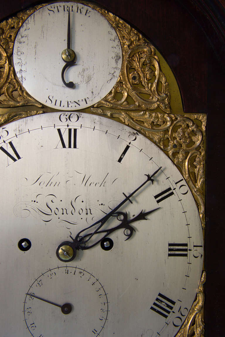 Contemporary Mahogany Bracket Clock Signed John Meek, London For Sale