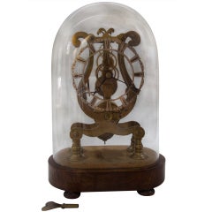 Small Fusee Skeleton Clock signed H Wehrle & Co, Whitechapel
