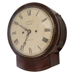 Exceptional Small 8" Dial Clock Signed Carter, Cornhill, London. Circa 1824.