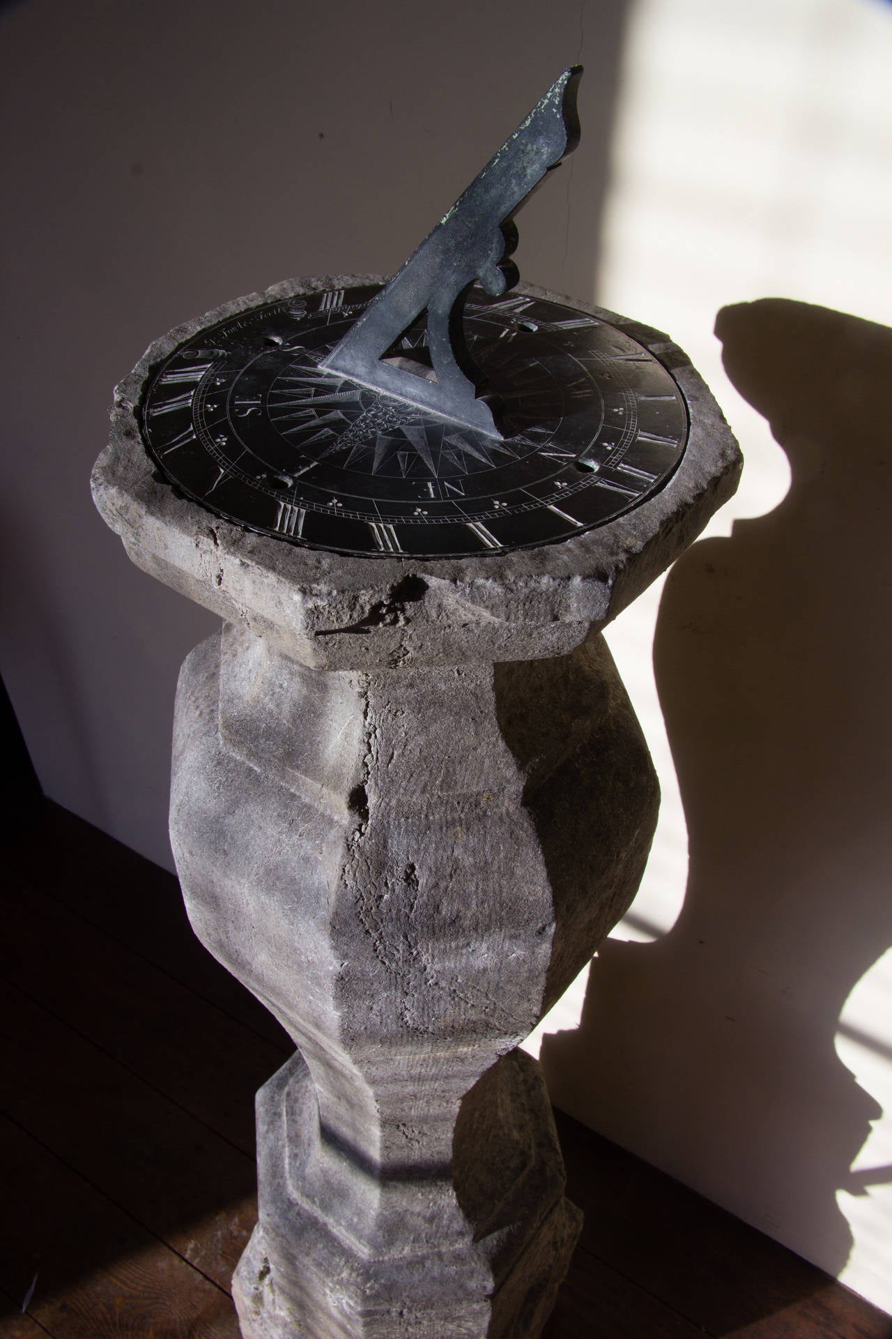 English 18th Century Sundial and Plinth For Sale
