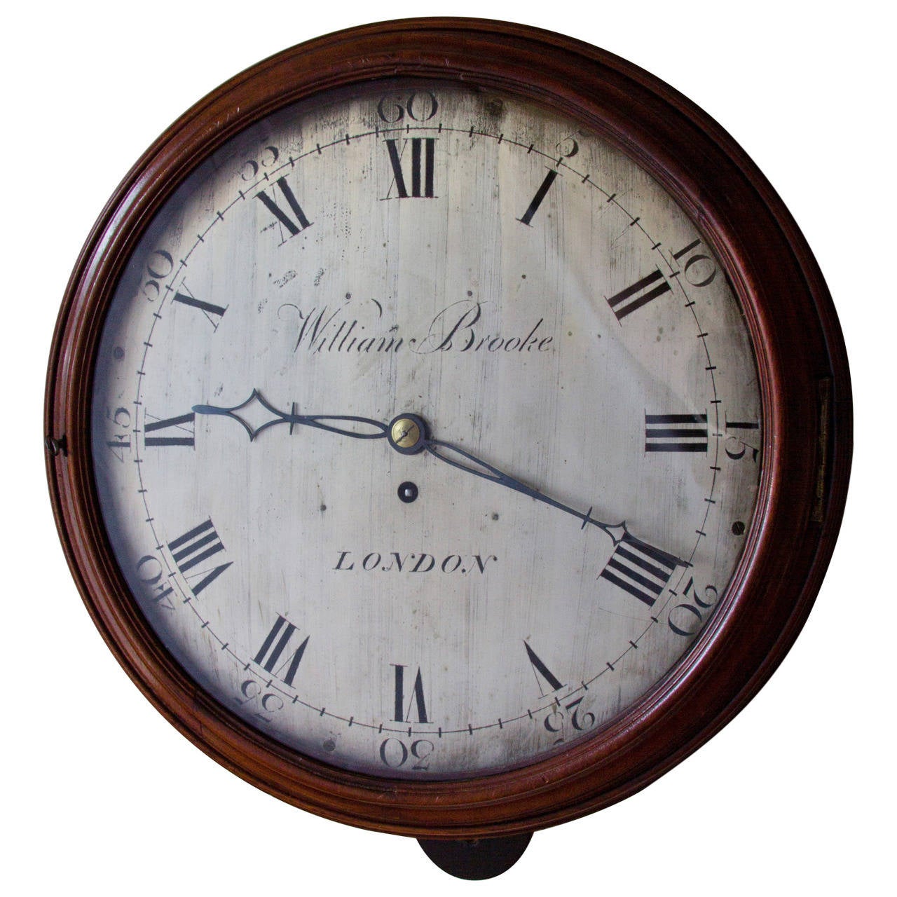 Brass Dial Fusee Wall Clock Signed "William Brooke, London" For Sale at