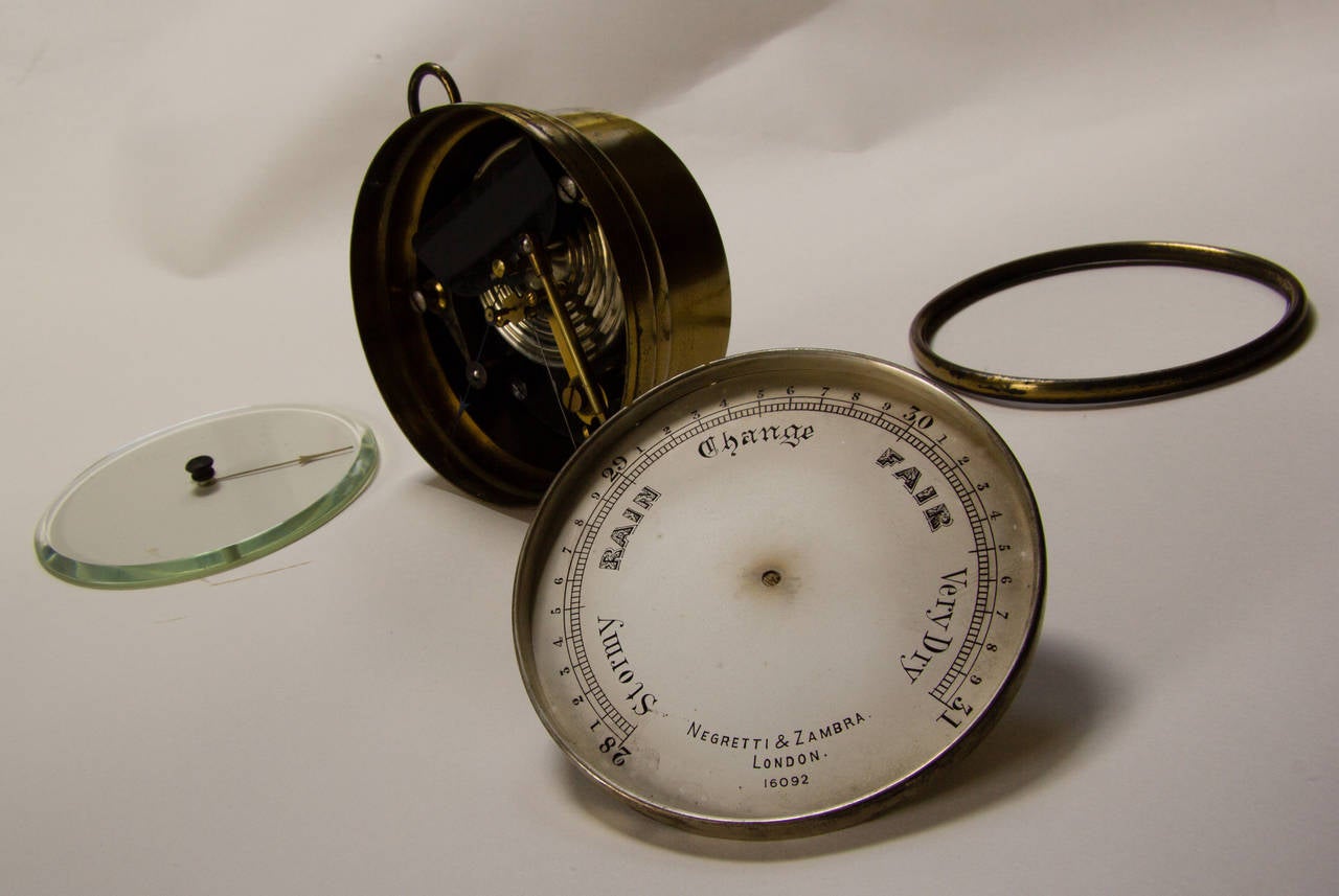 English Negretti and Zambra Aneroid Barometer, London For Sale