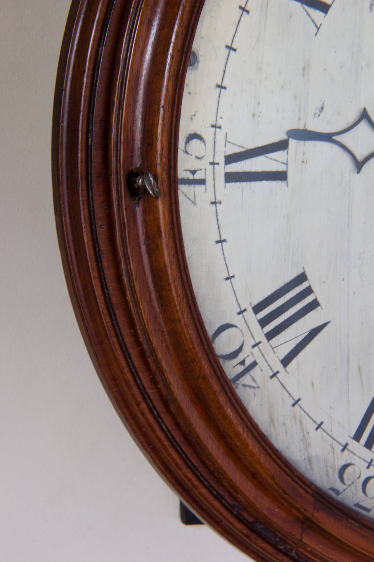 English Brass Dial Fusee Wall Clock Signed 