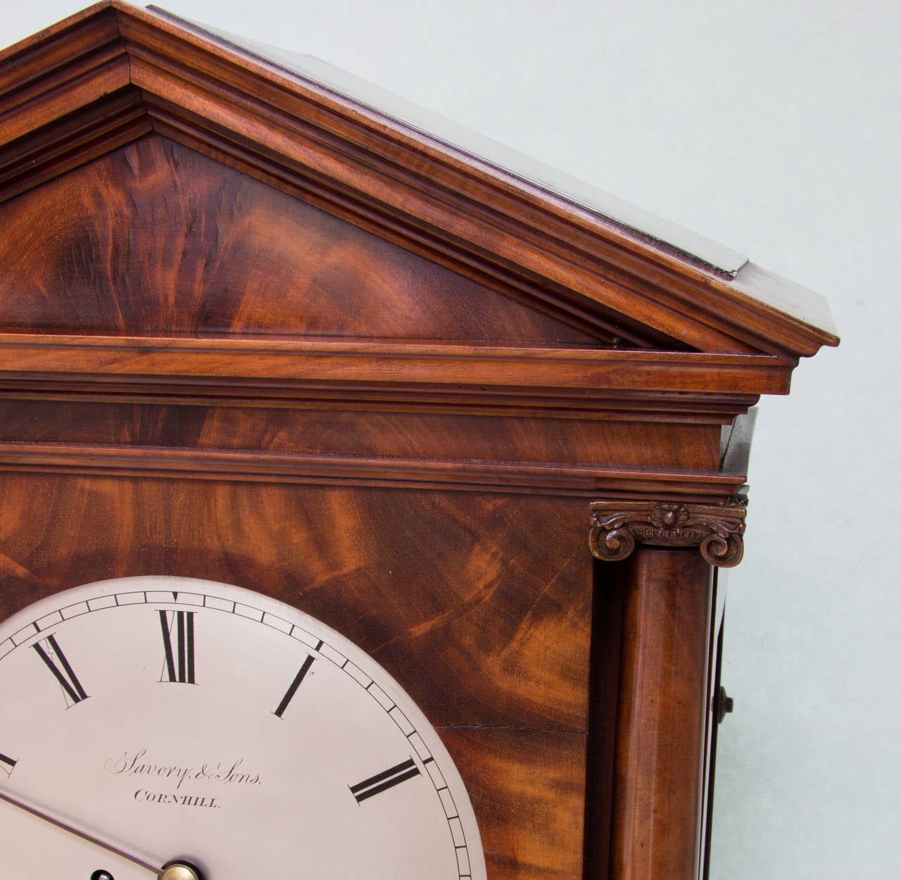 19th Century Mahogany Bracket Clock Signed Savory & Sons, Cornhill For Sale