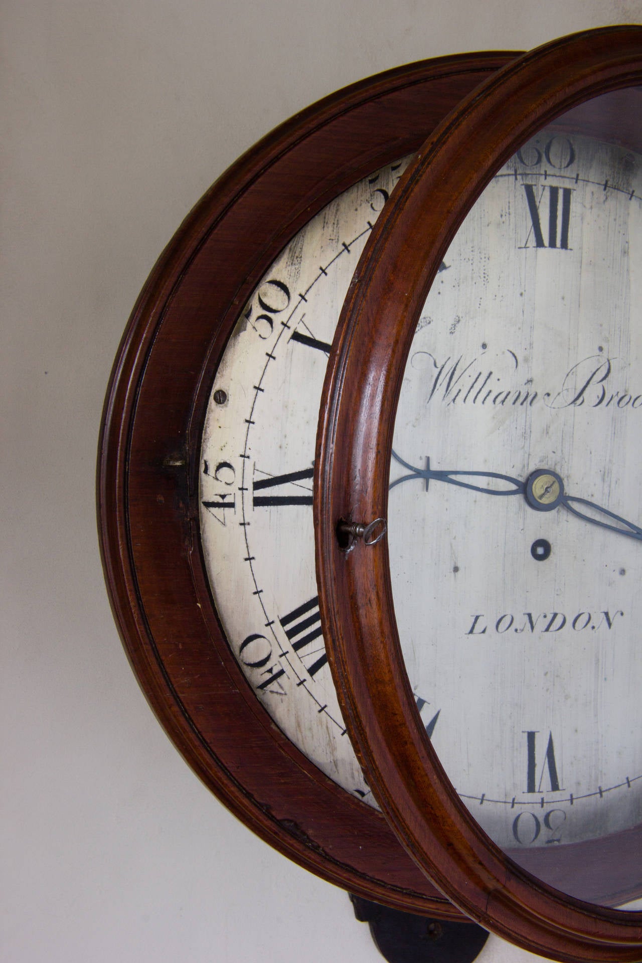 Brass Dial Fusee Wall Clock Signed 