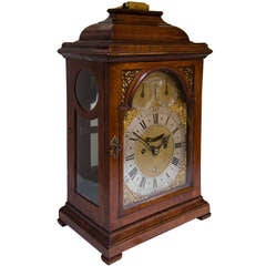 George II Walnut Bracket Clock signed James Snelling, London