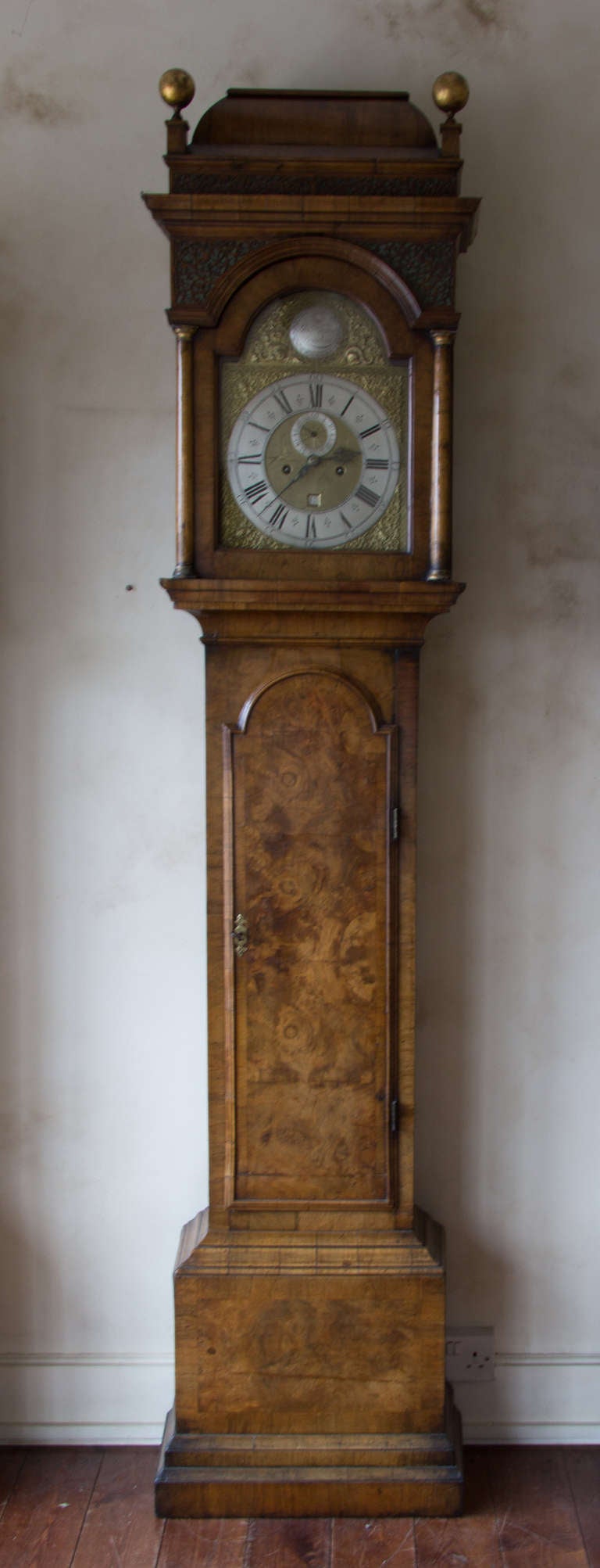 George I Walnut Longcase Clock Signed John Mason, London.