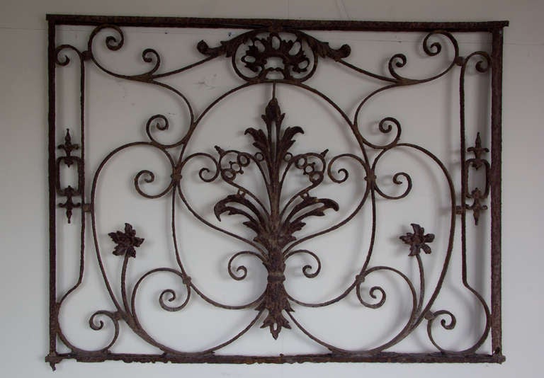 French Wrought Iron Grille In Excellent Condition For Sale In Kent, GB
