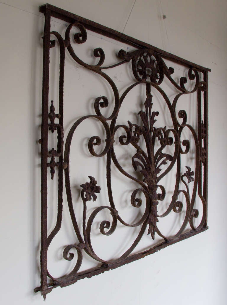 French Wrought Iron Grille For Sale 1