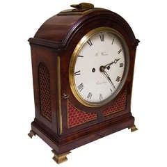 Antique Mahogany Verge Bracket Clock Signed James Warren Canterbury