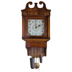 Antique Pretty Country Timepiece Alarm Signed Evans, Salop