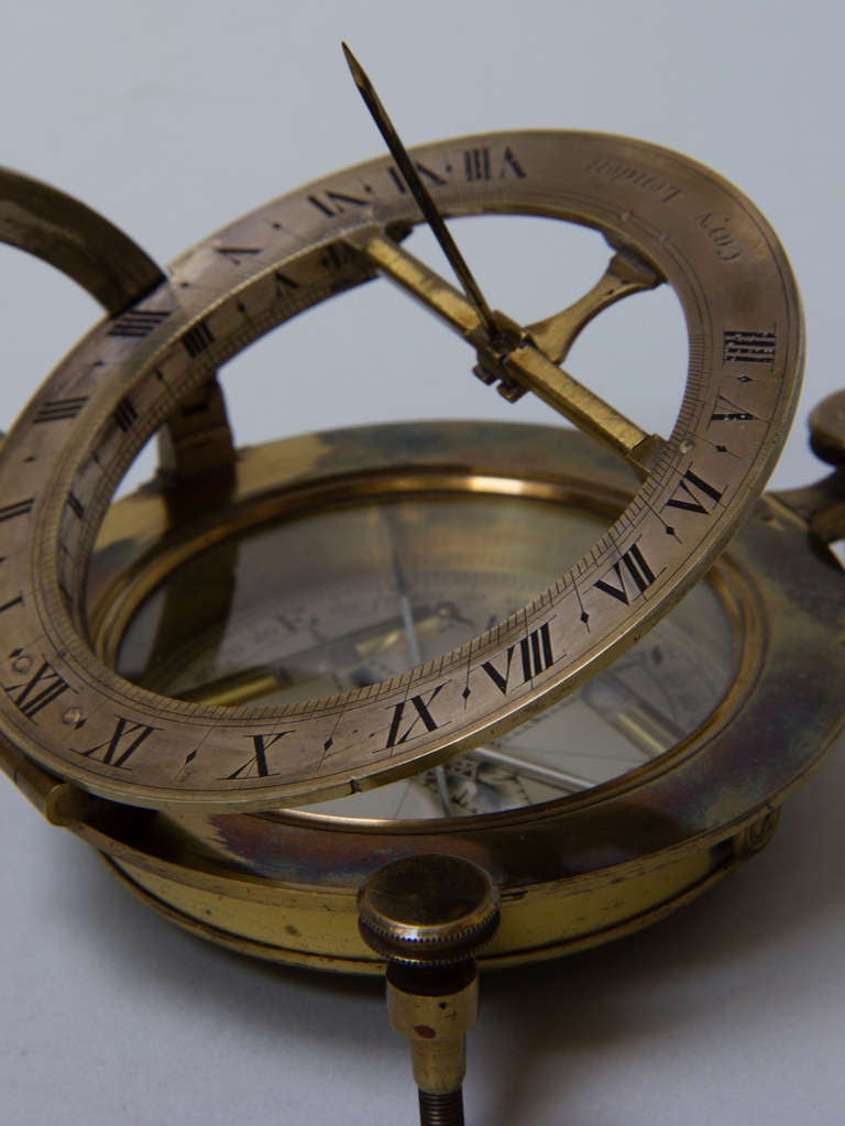 19th Century Portable Equinoctial Sundial Signed Cary, London