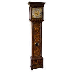 Antique Floral Marquetry Longcase Clock Signed John Bayley, London