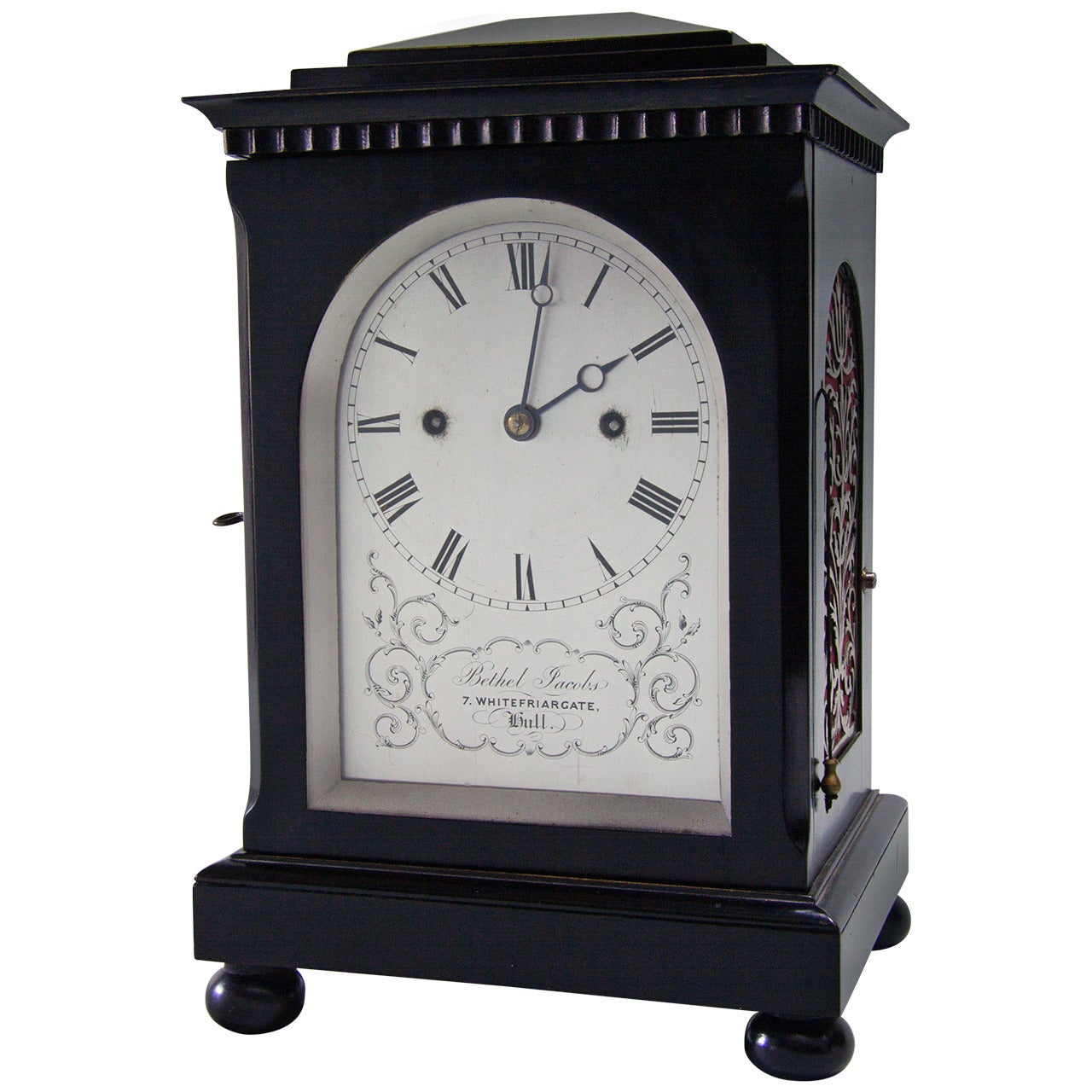 Small Ebonised Eight-Day Bracket Clock, Signed Bethel Jacobs, Hull, circa 1825 For Sale