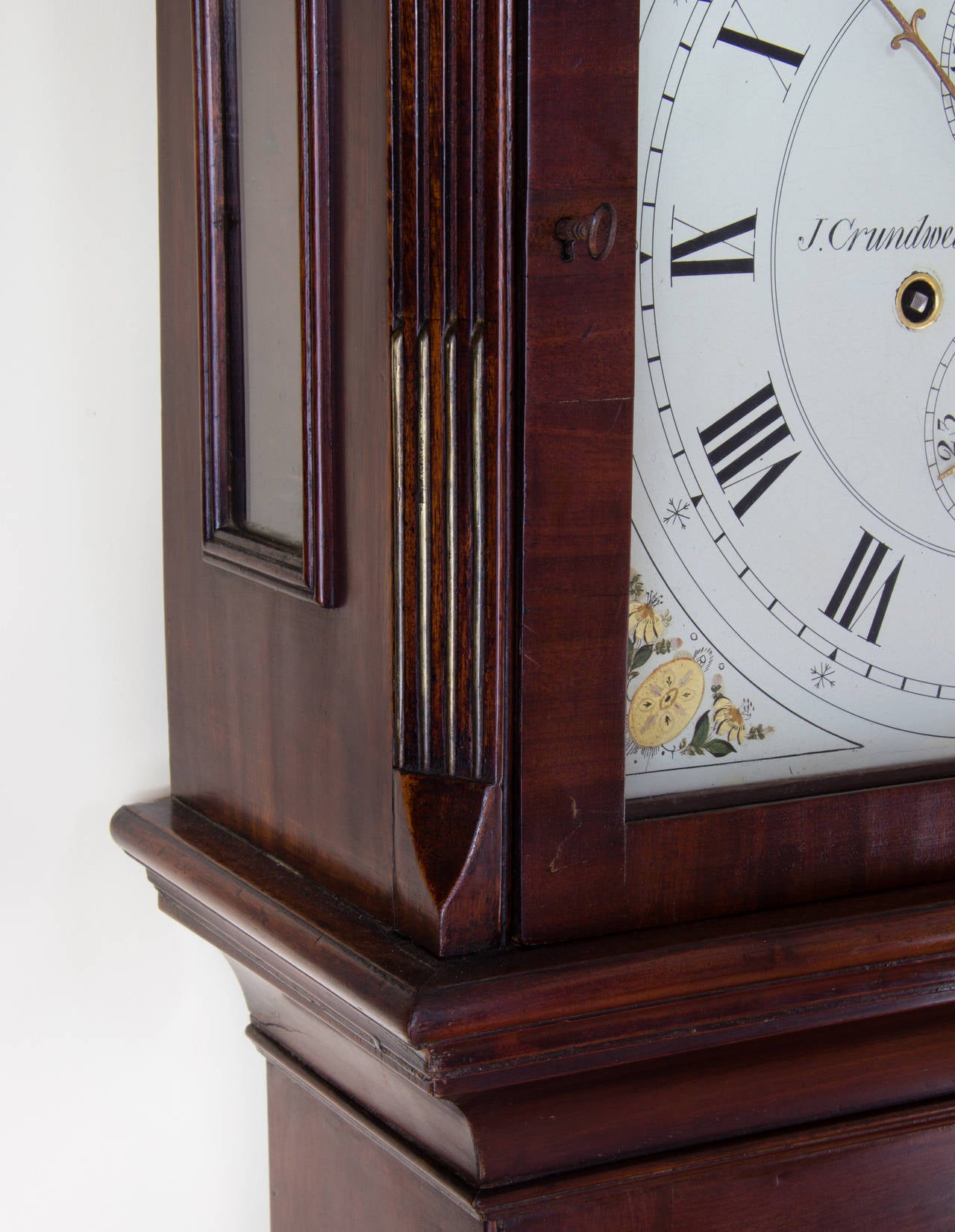 Early 19th Century Mahogany longcase signed J. Crundwell, Edenbridge. Circa 1800. For Sale