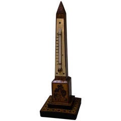 Tunbridge Ware obelisk thermometer