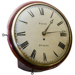Eight day fusee dial clock signed Paine Epping.
