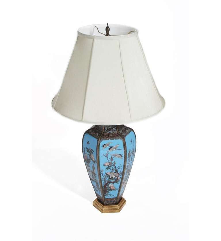 Pair of Chinese Cloisonne Lamps