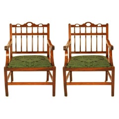 Pair of Anglo-Chinese Huan-Li Armchairs