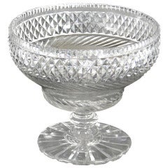 Antique A Regency Cut Glass Pedestal Bowl