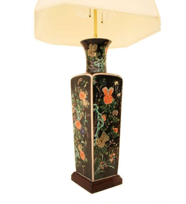Chinese Famille Noire Lamp.
