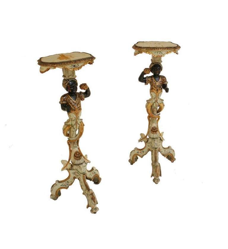 Pair of Italian Painted Pedestals