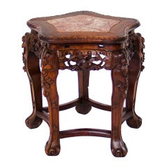 Chinese Rosewood Pentagonal Side Table