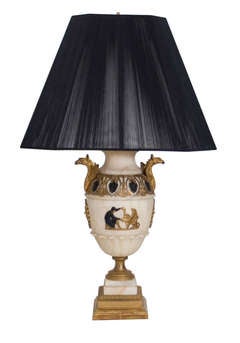 Continental Bronze-Mounted White Marble Urn Lamp