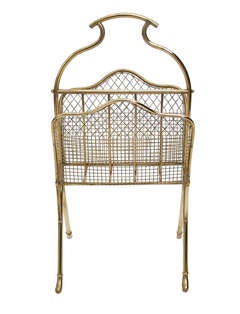 Victorian Brass Mesh Magazine Rack