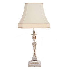 Silver Plate Column Lamp