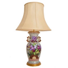 Vintage French Porcelain Vase Mounted as a Lamp