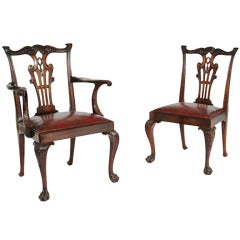 Antique Set of Twelve Chippendale Style Chairs