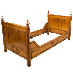 Vintage French Faux Bamboo Child's Bed or Daybed