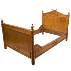 French Maple Faux Bamboo Bed