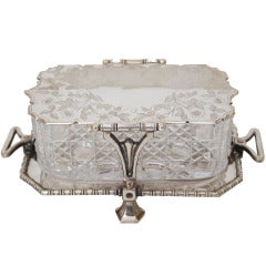 Victorian Cut Crystal and Silver Plate Mounted Sweetmeat Dish
