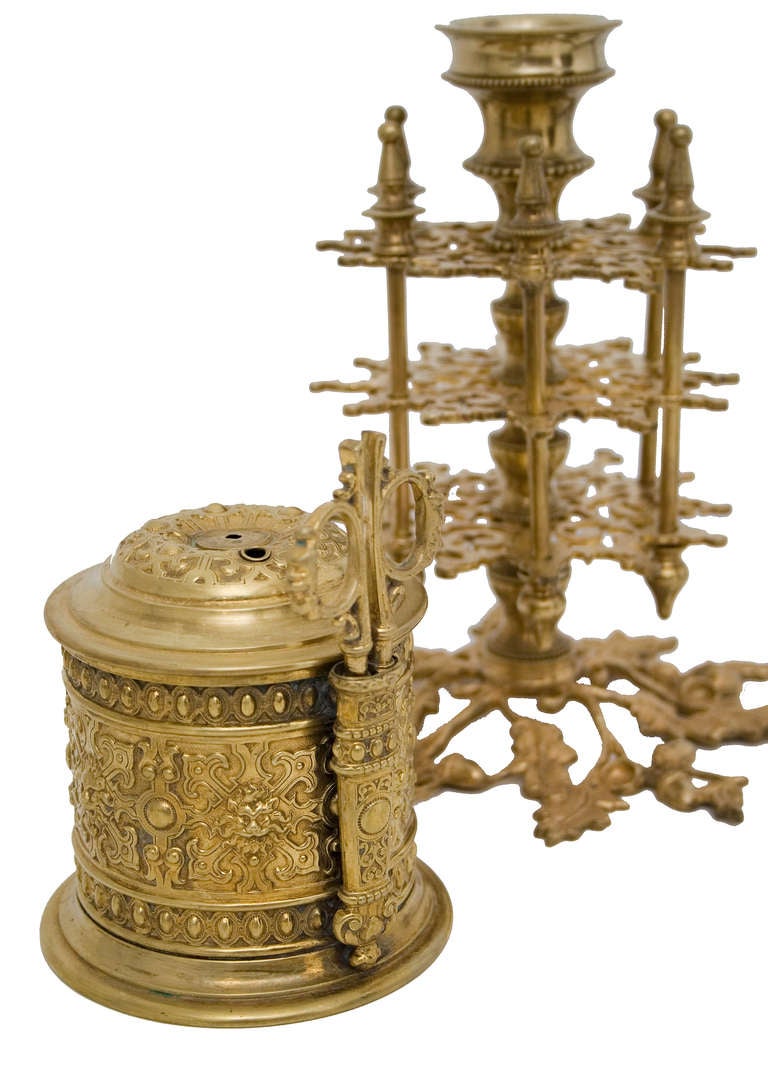 Victorian Brass Spool Holder and Twine Holder