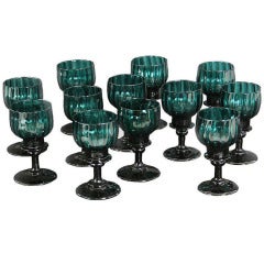 Set of Twelve Regency Wine Glasses