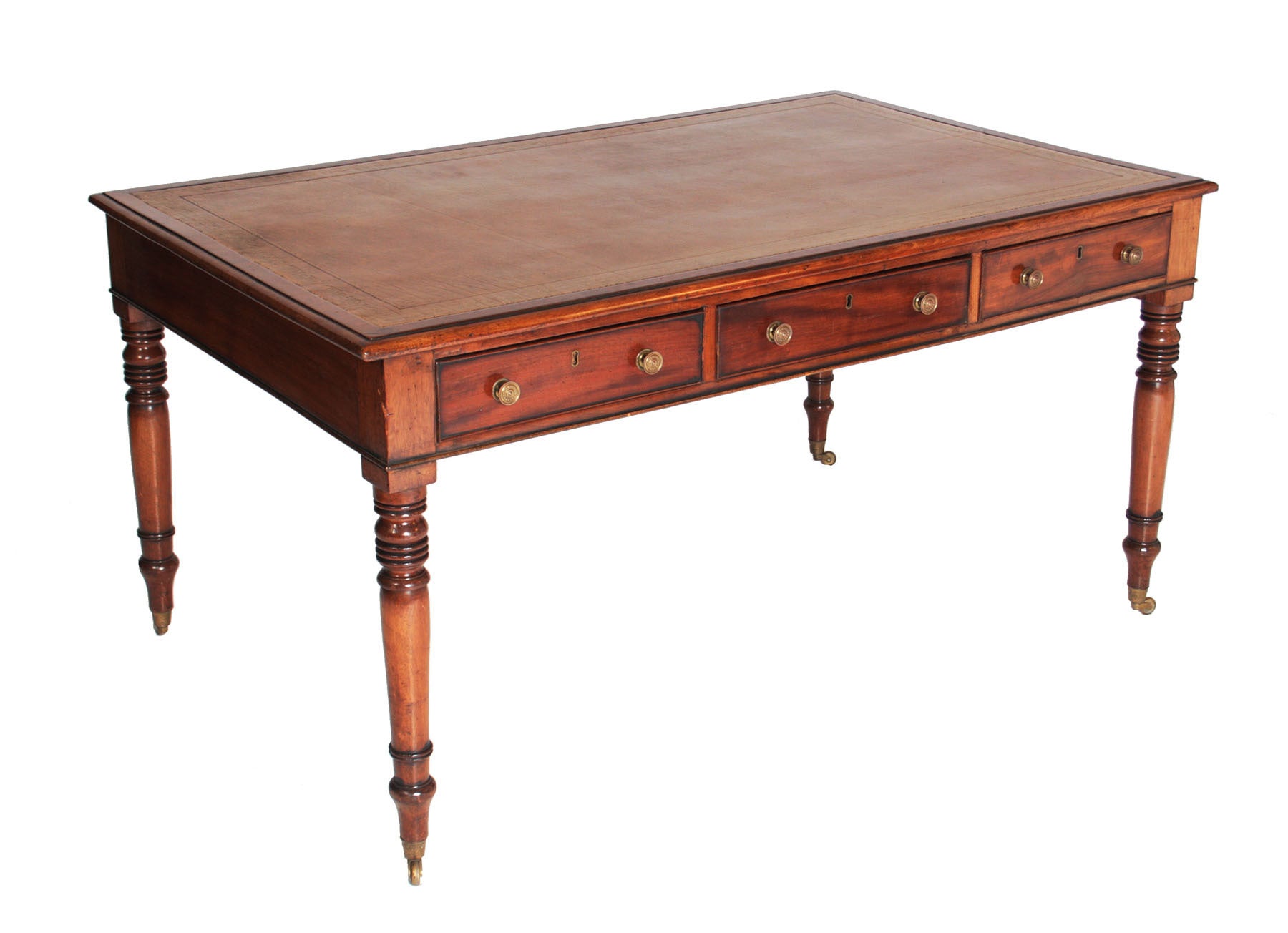 Late Regency Mahogany Partner's Writing Table For Sale