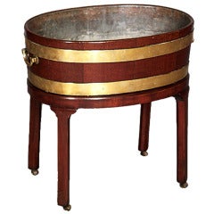 Antique George III Mahogany Wine Cooler on Stand