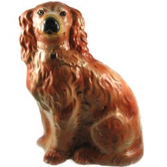 Pair of Staffordshire Brown Dogs