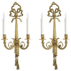 Pair of Brass Bowknot Sconces