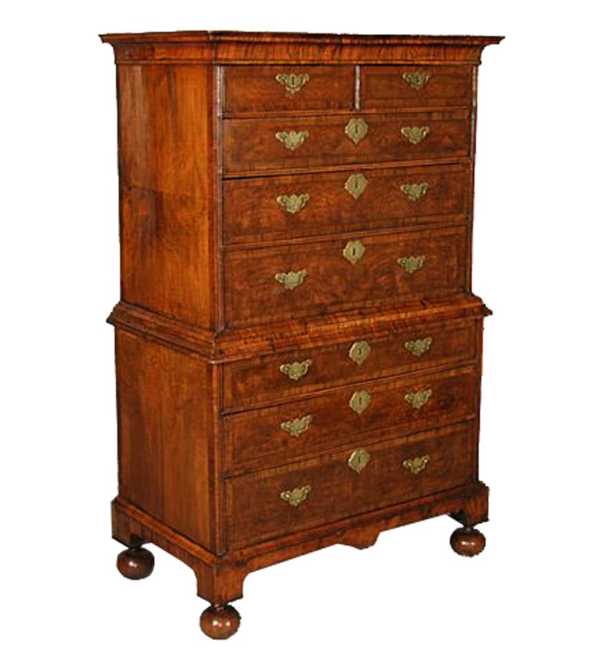 William and Mary Walnut Chest-on-Chest For Sale
