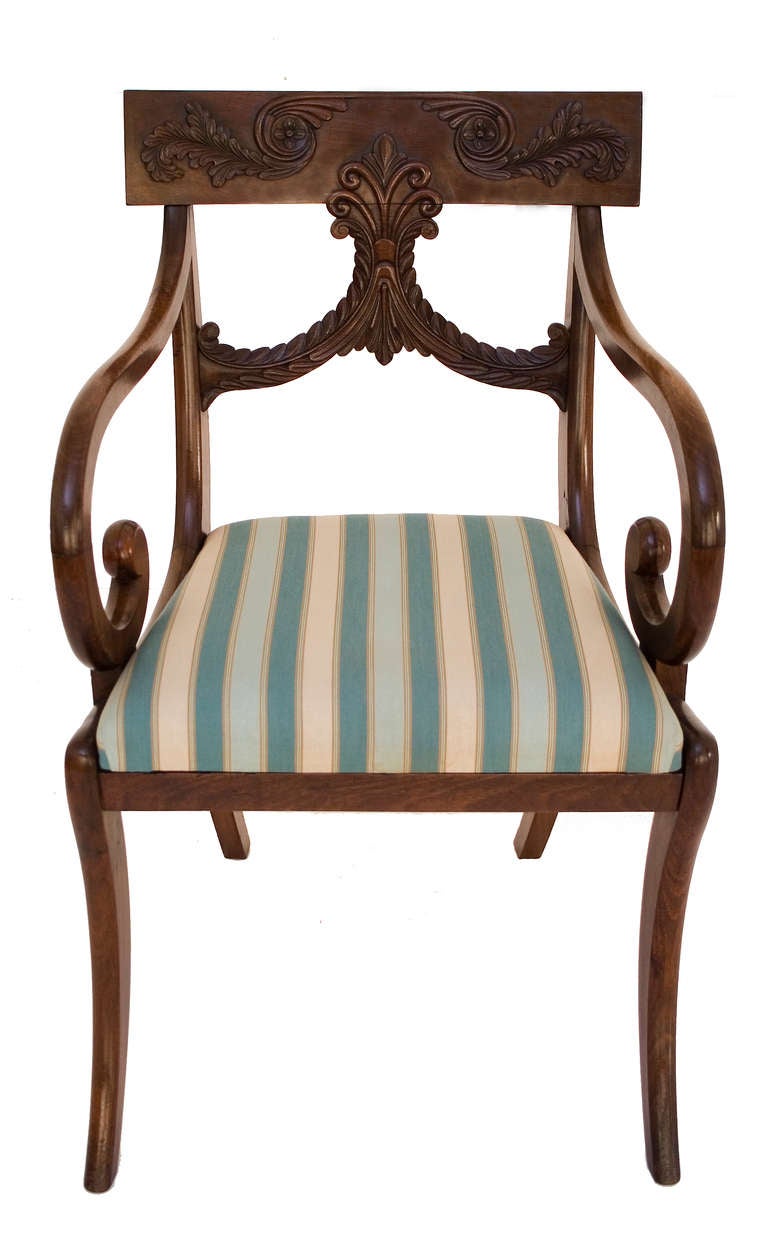 Set of Eight Regency Mahogany Dining Chairs