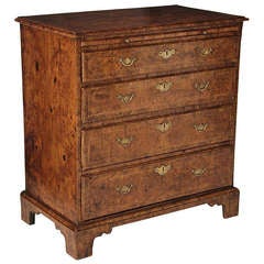 A George I Burled Elm Bachelor's Chest