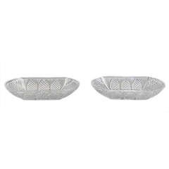 Pair of Regency Cut Glass Oblong Panel Cut Dishes
