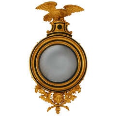 Vintage A Regency Giltwood Convex Mirror